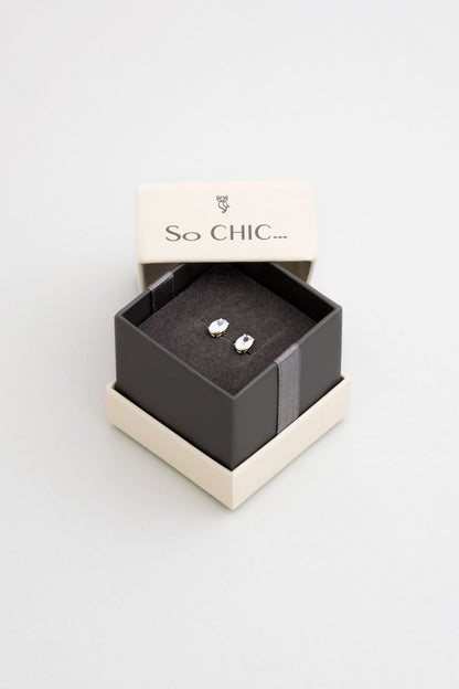 Oval Kesim 18 Ayar Sarı Altın Kaplama Gümüş Tektaş Küpe 5016270144