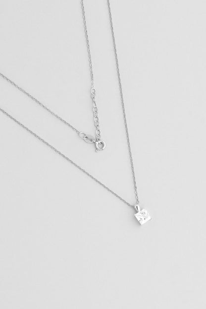 Prenses Kesim 18 Ayar Beyaz Altın Kaplama 45 Cm Gümüş Minimal Kolye 5016300199