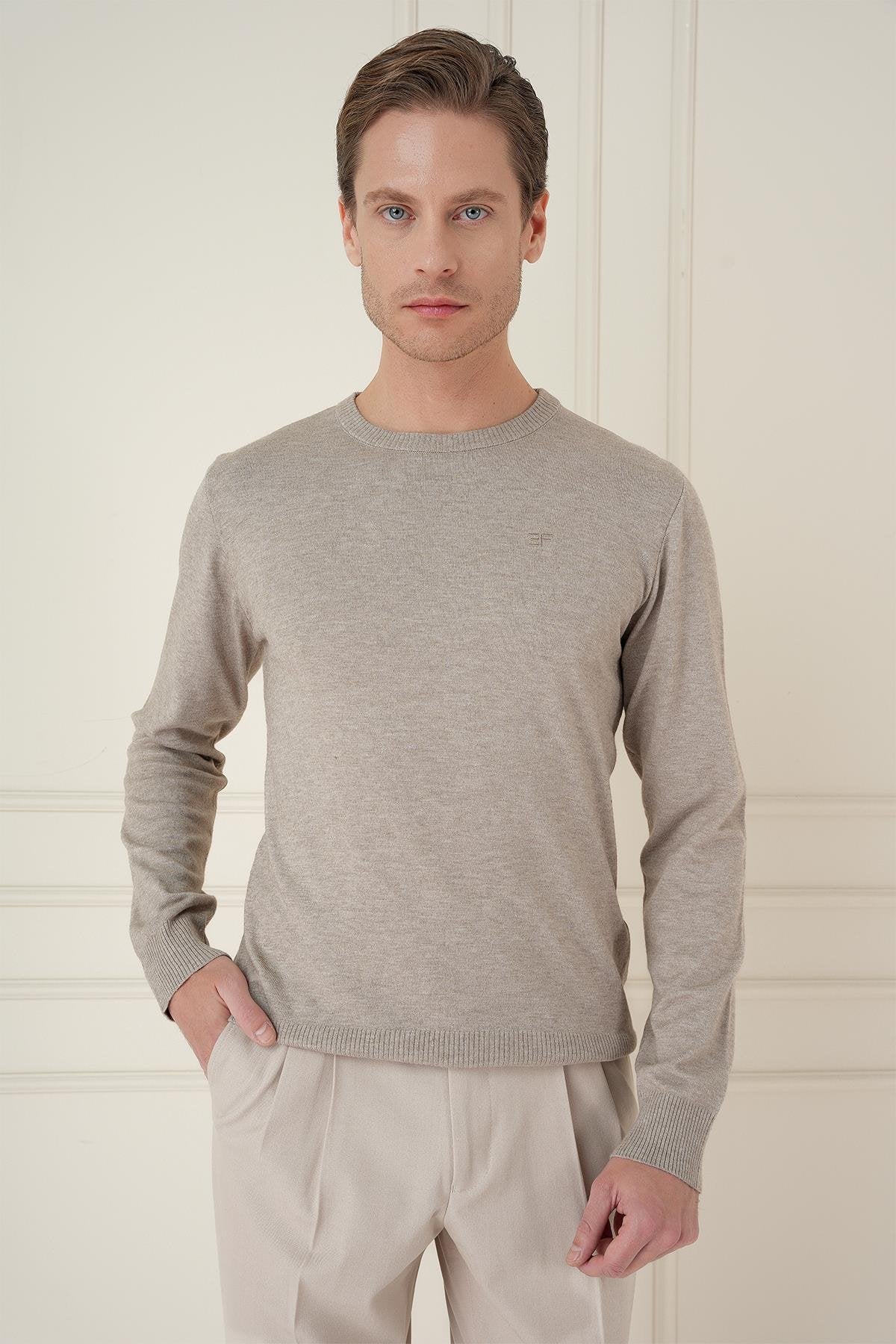 Tr 875 Slim Fit Taş Klasik Triko