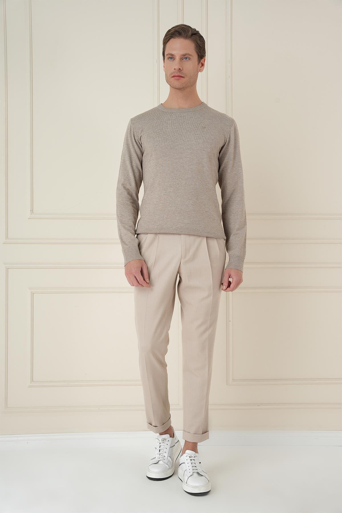 Tr 875 Slim Fit Taş Klasik Triko