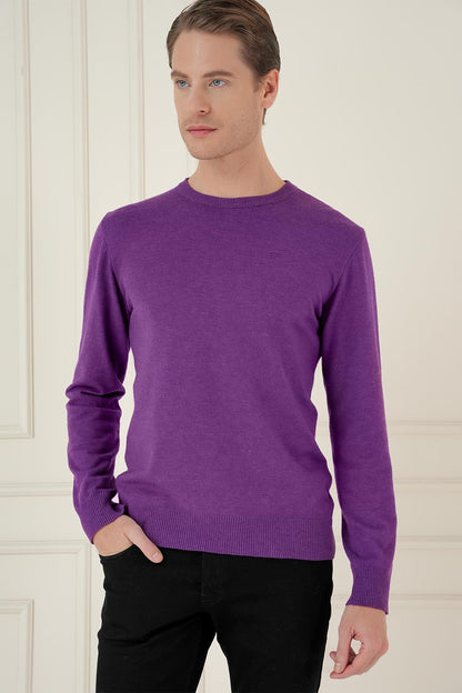 Tr 875 Slim Fit Mor Klasik Triko