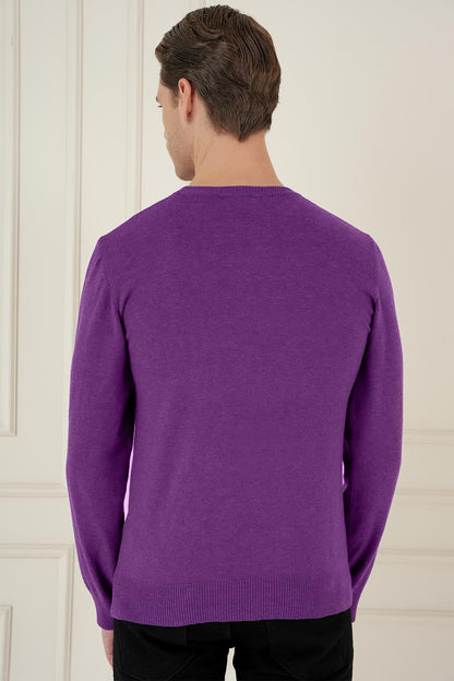 Tr 875 Slim Fit Mor Klasik Triko