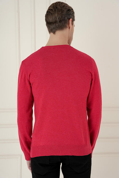 Tr 875 Slim Fit Kırmızı Klasik Triko