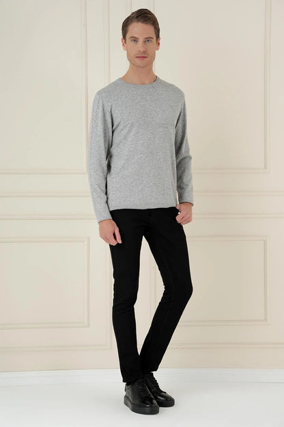 Tr 875 Slim Fit Gri Klasik Triko