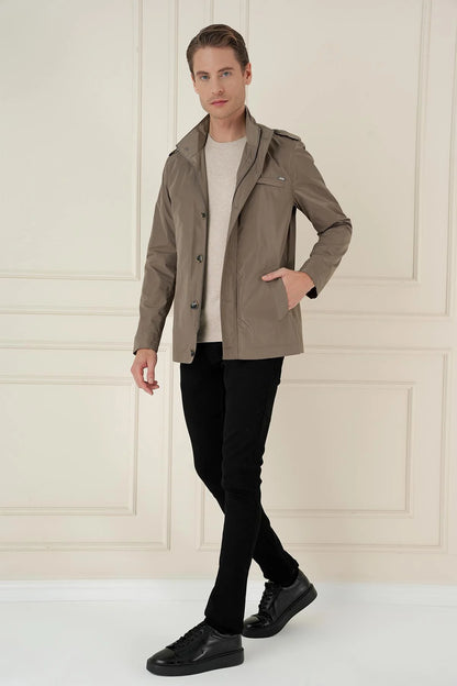 Vizon Slim Fit Dik Yaka Cepli Mevsimlik Mont -ka 077
