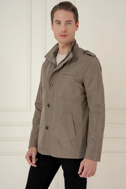 Vizon Slim Fit Dik Yaka Cepli Mevsimlik Mont -ka 077