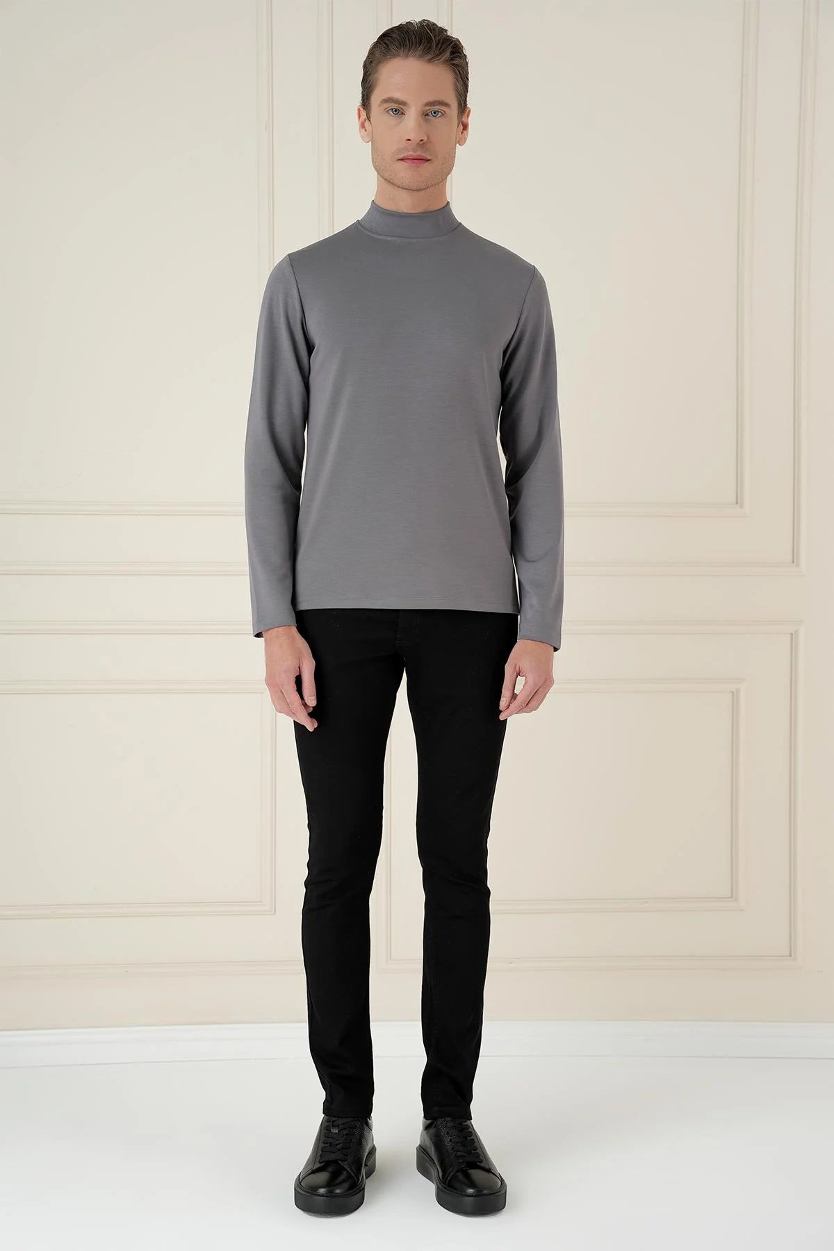 Ts 894 Slim Fit Füme Spor T-shirt