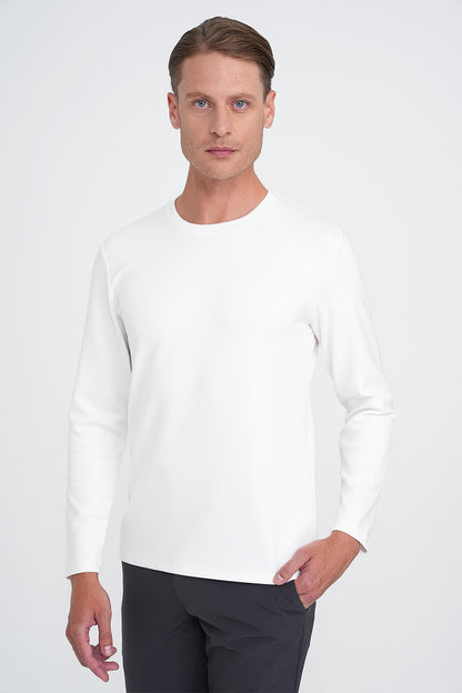 Ts 892 Slim Fit Ekru Spor T-shirt