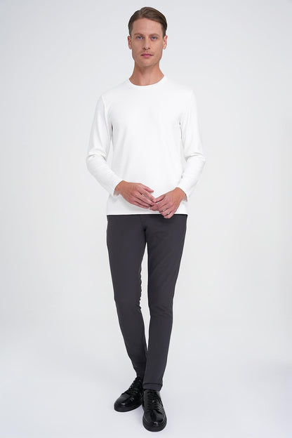 Ts 892 Slim Fit Ekru Spor T-shirt
