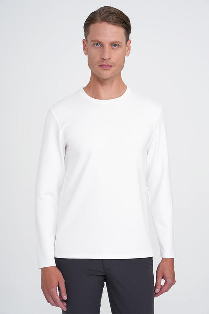 Ts 892 Slim Fit Ekru Spor T-shirt