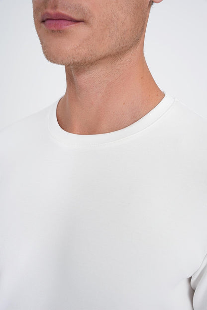 Ts 892 Slim Fit Ekru Spor T-shirt