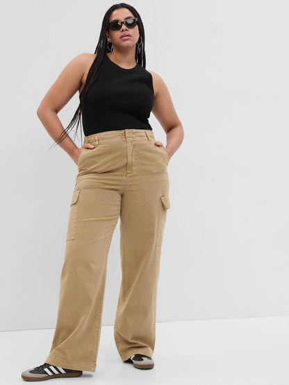 Bej Loose Khaki Kargo Washwell™ Pantolon