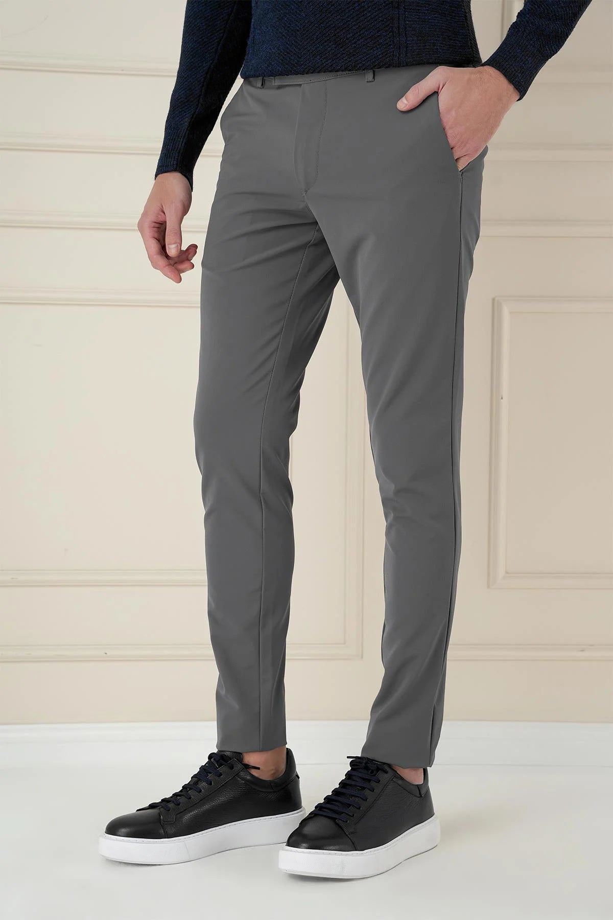 P 1144 Slim Fit Füme Klasik Pantolon