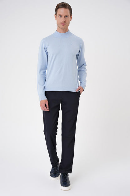 Tr 876 Slim Fit Mavi Klasik Triko