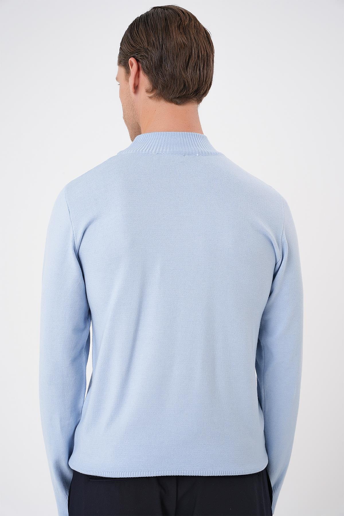 Tr 876 Slim Fit Mavi Klasik Triko