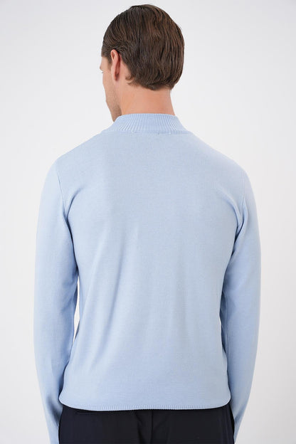 Tr 876 Slim Fit Mavi Klasik Triko
