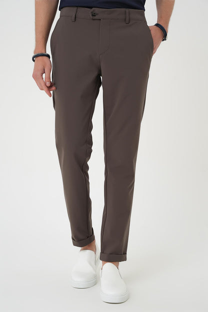 P 1150 Slim Fit Koyu Haki Klasik Pantolon