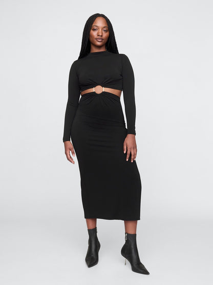 Siyah Gap × Cult Gaia Cutout Midi Elbise