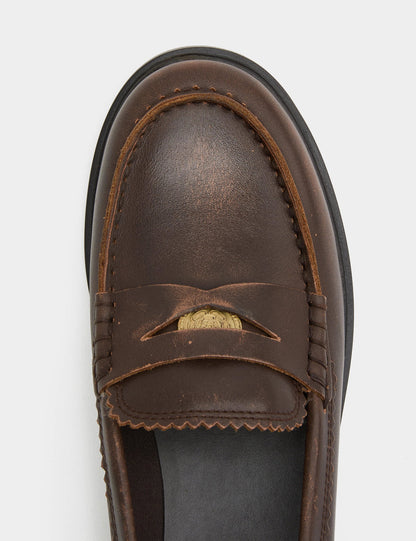 Deri Penny Loafer Ayakkabı