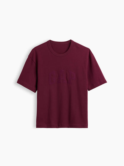 Mor Heavyweight Relaxed Gap Logo Crop T-shirt