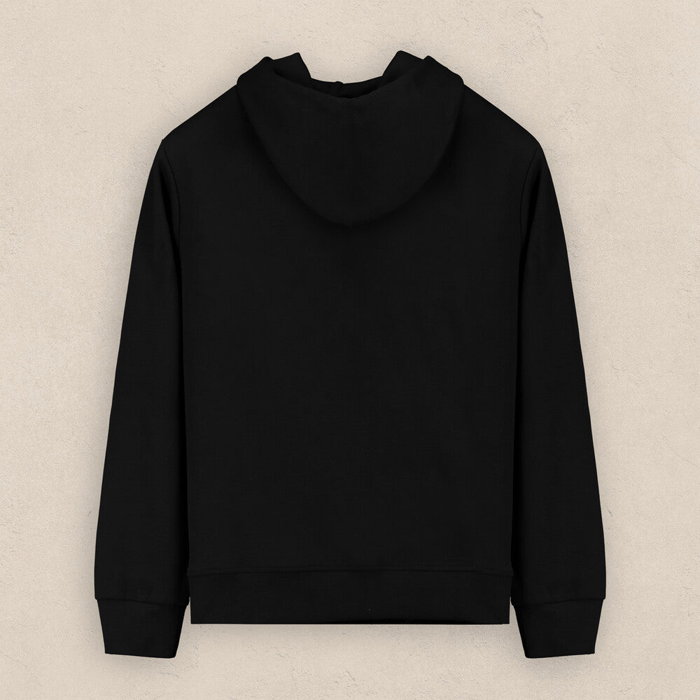 Fermuarlı Kapüşonlu Siyah Sweatshirt
