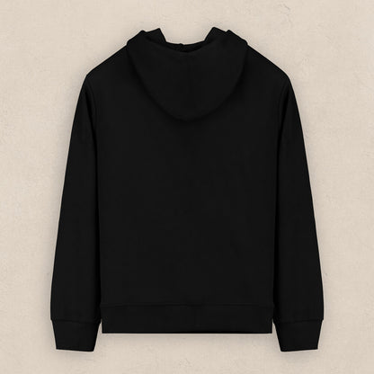 Fermuarlı Kapüşonlu Siyah Sweatshirt