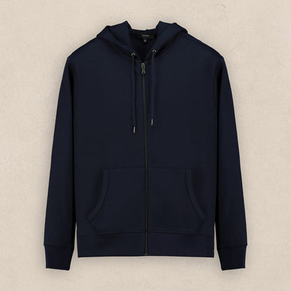 Fermuarlı Kapüşonlu Lacivert Sweatshirt