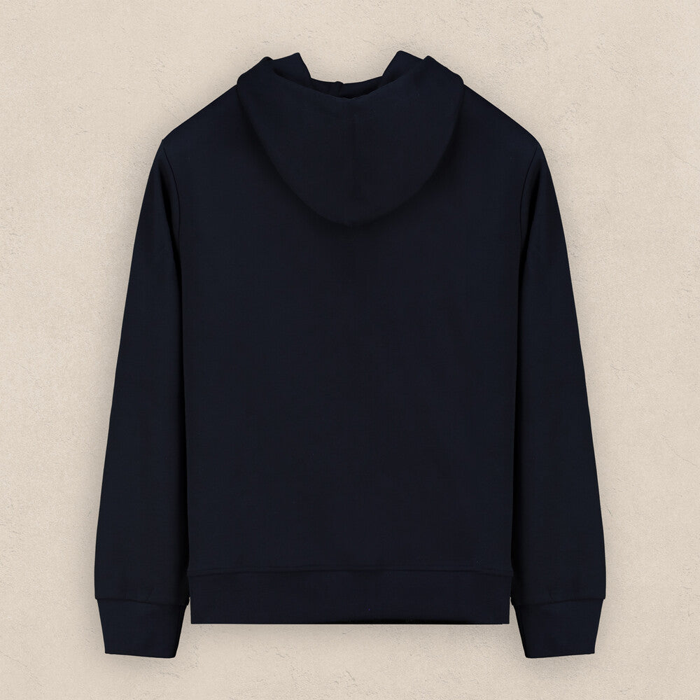 Fermuarlı Kapüşonlu Lacivert Sweatshirt
