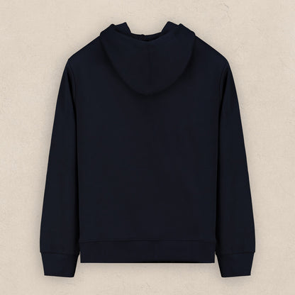 Fermuarlı Kapüşonlu Lacivert Sweatshirt