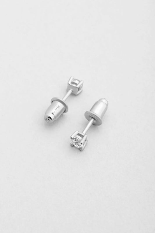 Zirkon Taşlı 3 Mm 18 Ayar Beyaz Altın Kaplama Gümüş Tektaş Küpe 5016010199