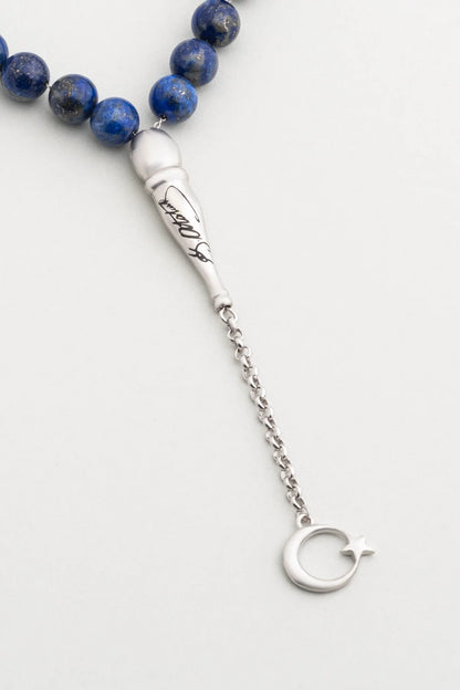 Atatürk Imzalı Doğal Lapis Taşlı 23 Cm Gümüş Tesbih F57256799