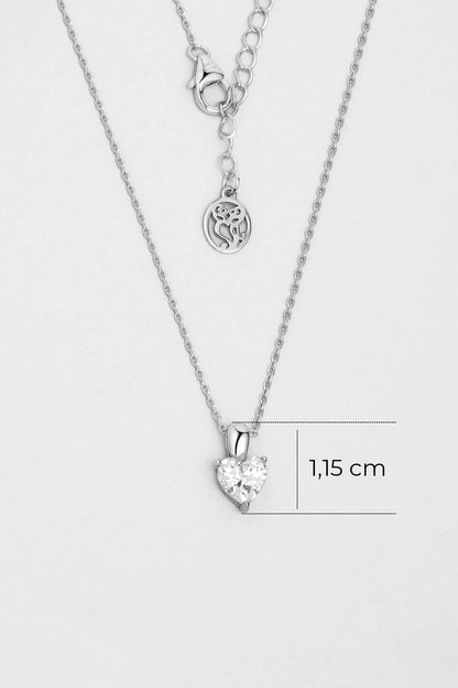 Kalpli Tektaş 18 Ayar Beyaz Altın Kaplama 42 Cm Gümüş Kolye 5016400199