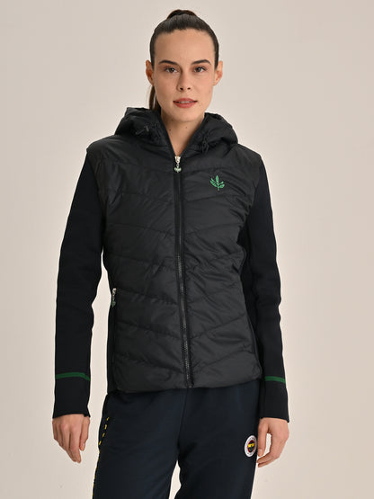 Fenerbahçe Lacivert Trend Triko Detaylı Kadın Mont