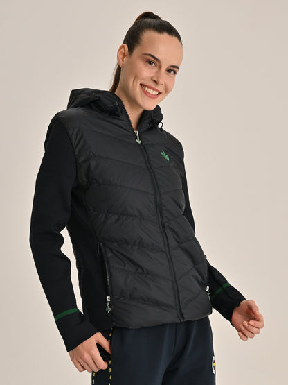 Fenerbahçe Lacivert Trend Triko Detaylı Kadın Mont