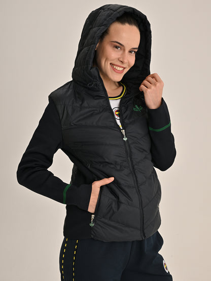 Fenerbahçe Lacivert Trend Triko Detaylı Kadın Mont