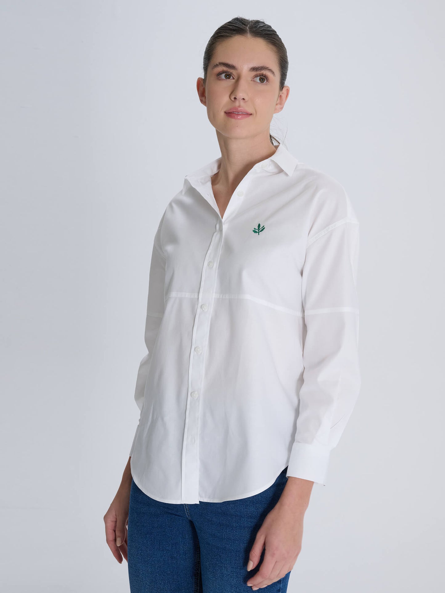 Fenerbahçe Beyaz Oxford Kadın Gömlek