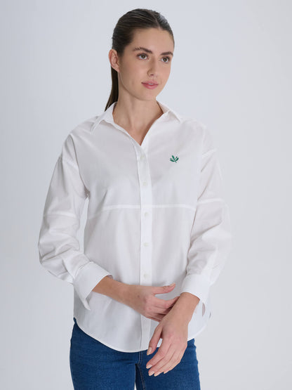 Fenerbahçe Beyaz Oxford Kadın Gömlek