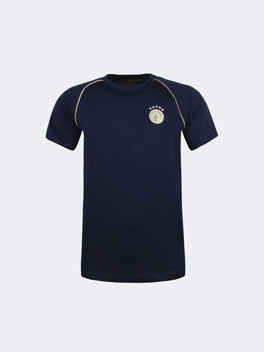 Çocuk Lacivert 5 Yıldız Biyeli Gold Logo Tshirt