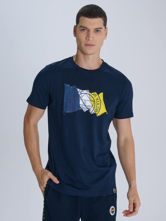 Fenerbahçe Lacivert Tribün Bayrak Erkek Tshirt