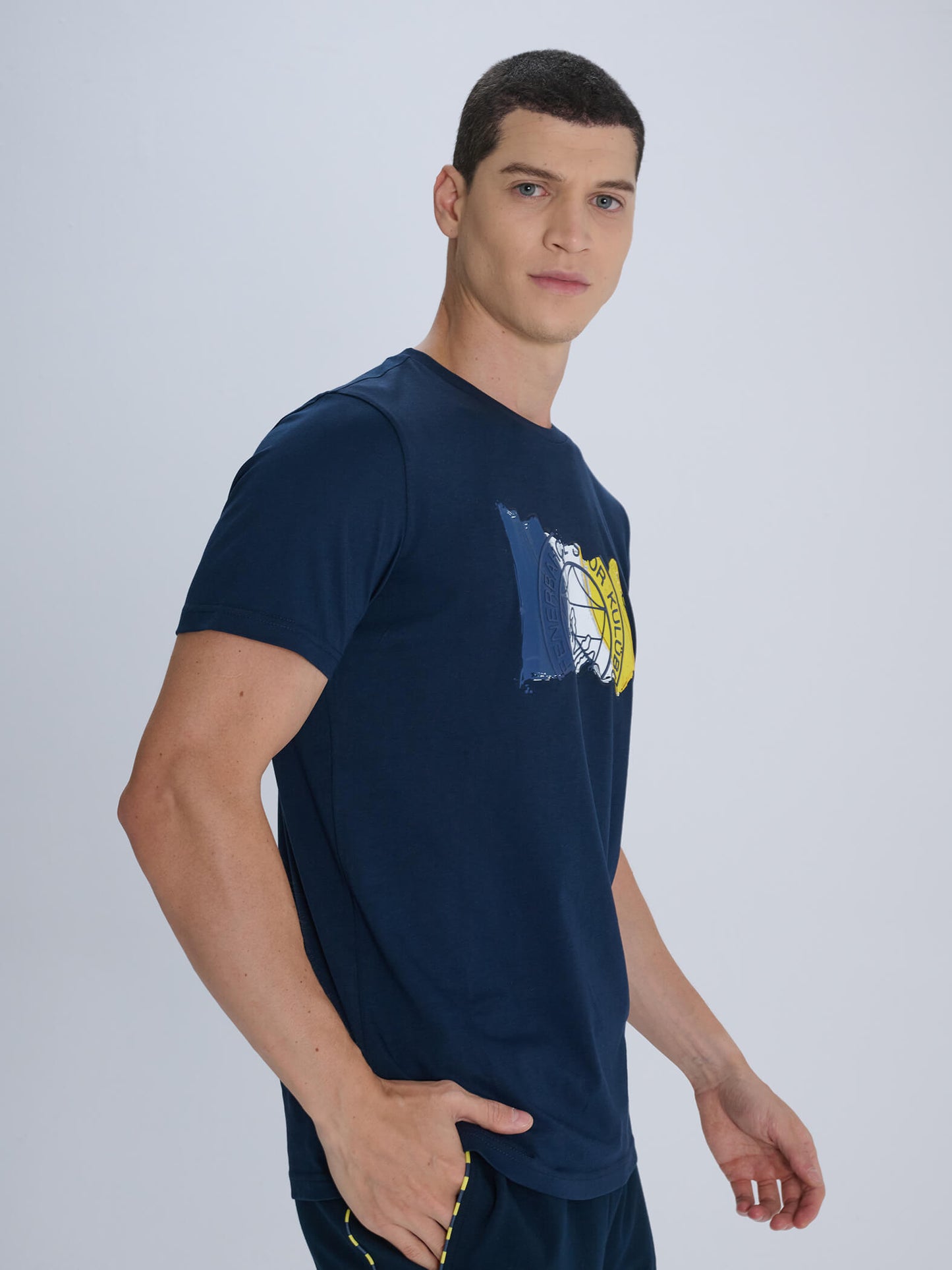 Fenerbahçe Lacivert Tribün Bayrak Erkek Tshirt