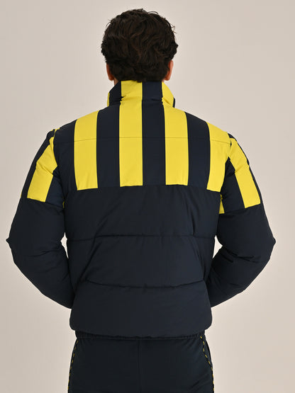 Fenerbahçe Lacivert Çubuklu Erkek Çift Taraflı Mont