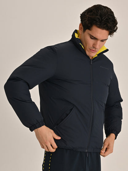 Fenerbahçe Lacivert Çubuklu Erkek Çift Taraflı Mont