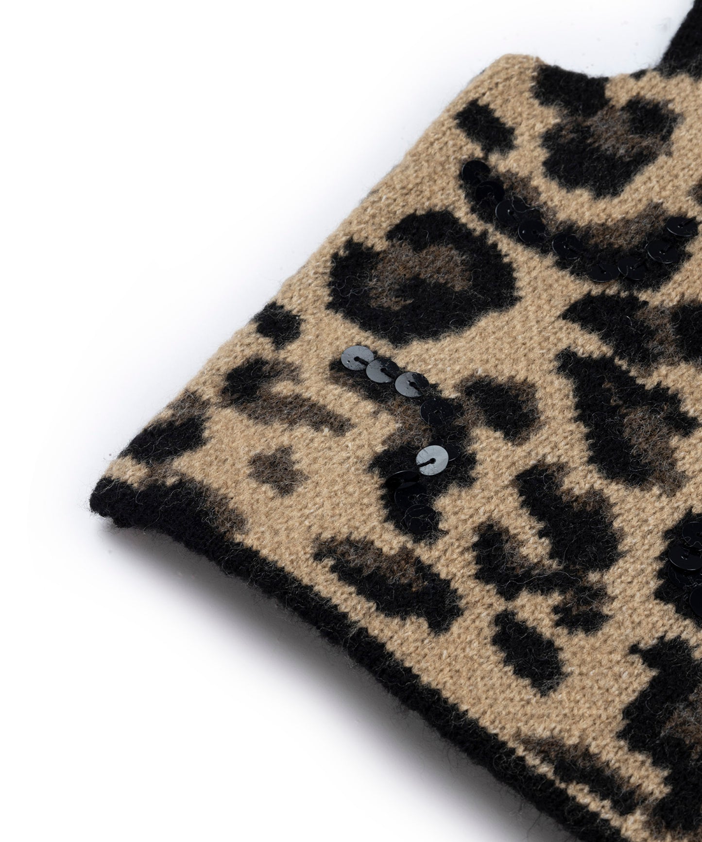 Leopar Jakarlı Ve Işlemeli Triko