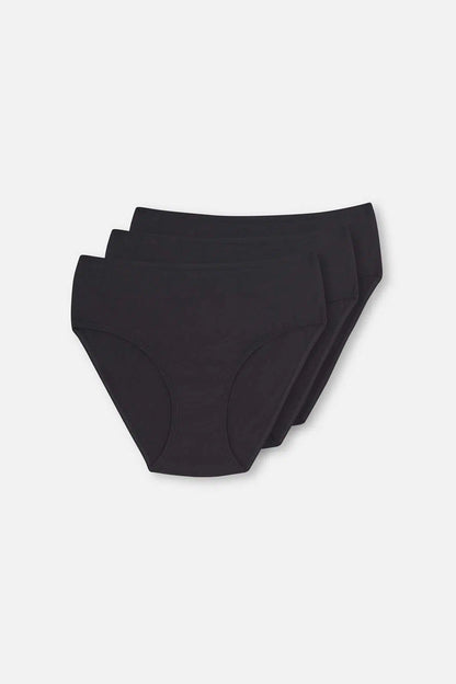 Siyah Yüksek Bel 3'lü Slip Külot