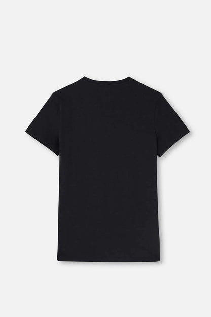 Siyah Compact O Yaka 2'li T-shirt