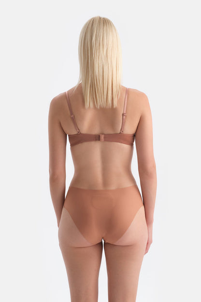 Kahverengi Blossom Balenli Push-up Sütyen