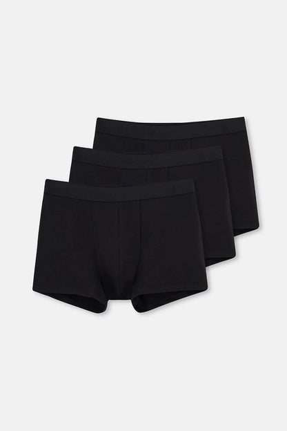 Siyah Compact Düz 3'lü Boxer