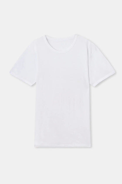 Beyaz Sıfır Yaka Erkek 2'li T-shirt