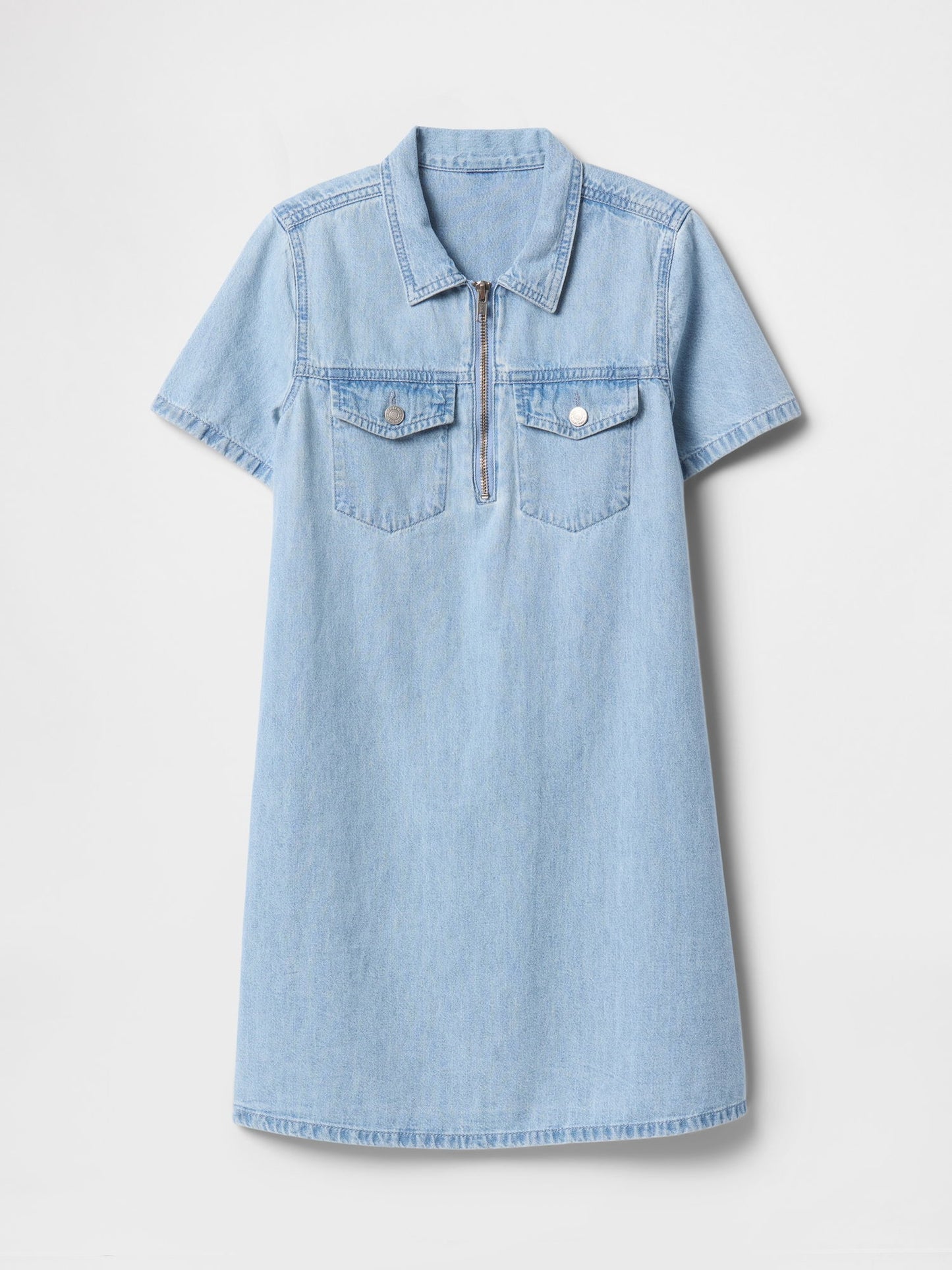 Mavi Cepli Denim Elbise