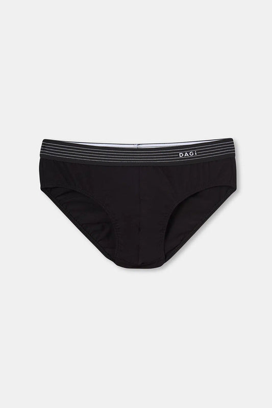 Siyah Penye Compact Düz Erkek Slip Külot